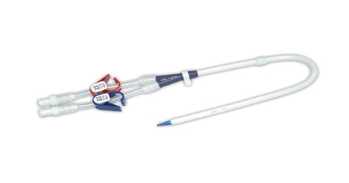 Polyurethane long-term hemodialysis catheter and kit
